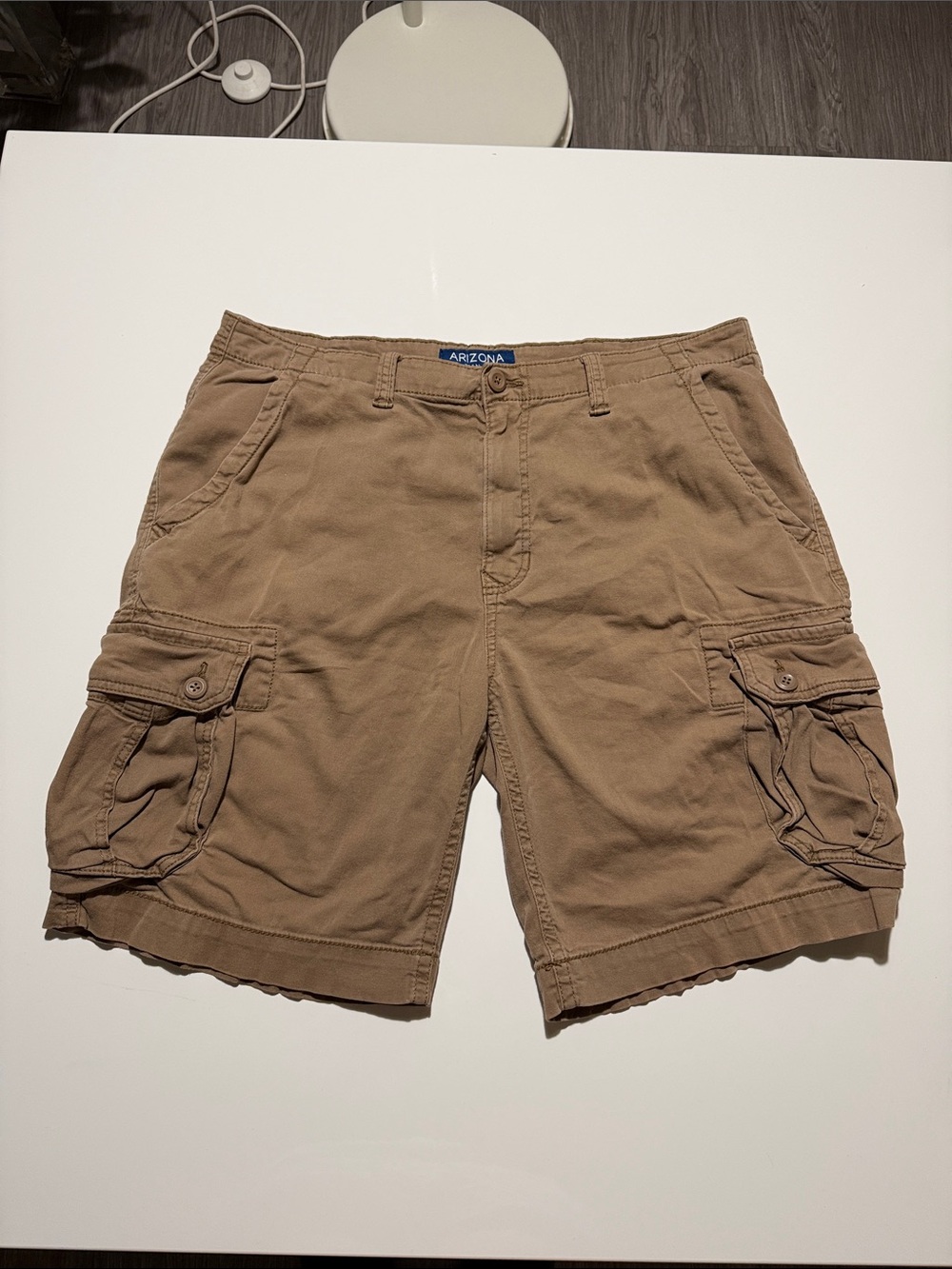 Arizona Jean Company Tan Cargo Shorts with Multiple Pockets Size 38